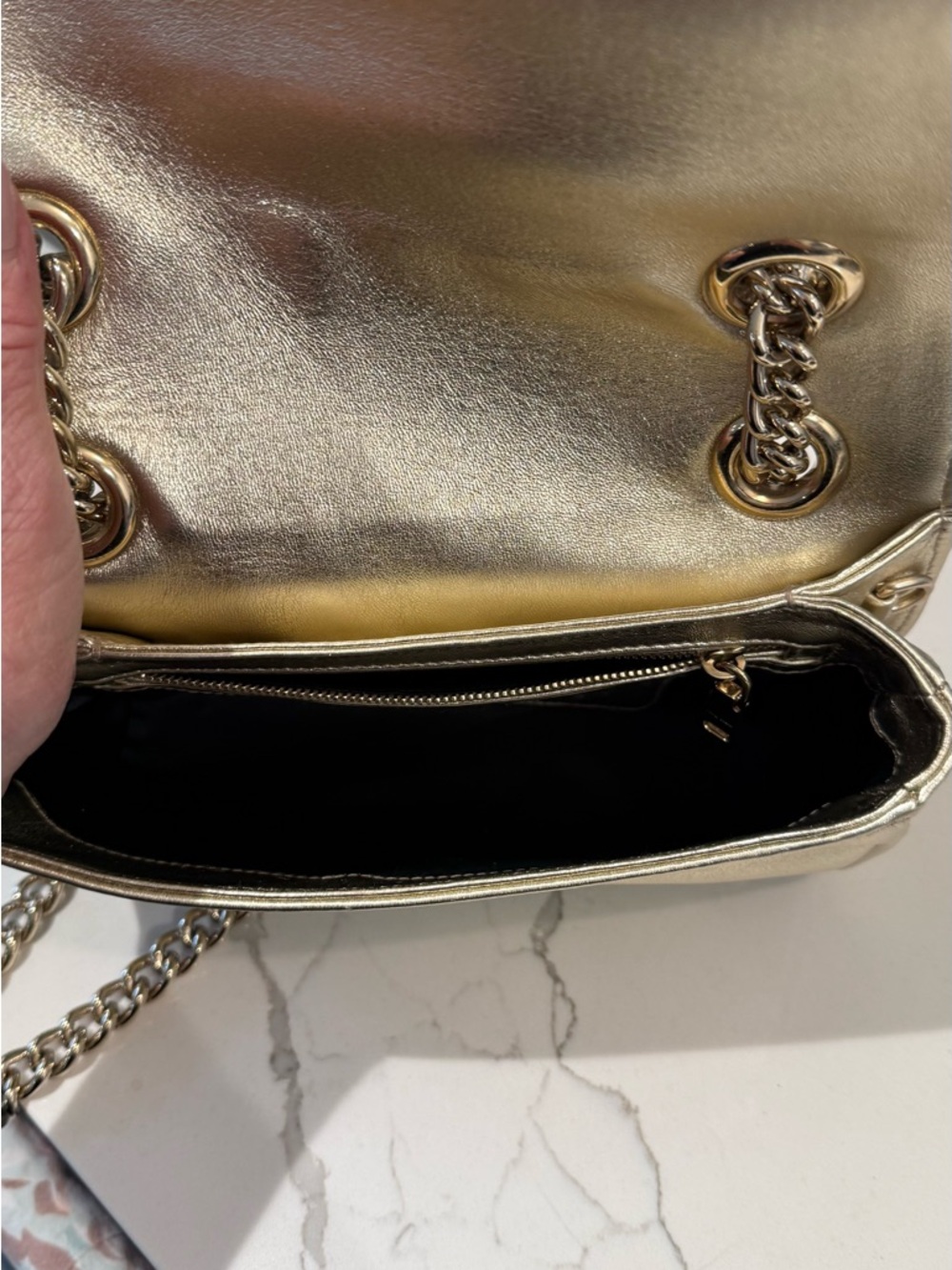 Miu Miu Gold Quilted Leather Shoulder Bag - Picture 7 of 9